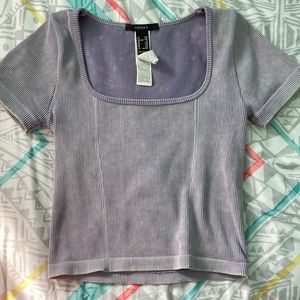 Ribbed tight square neck crop top